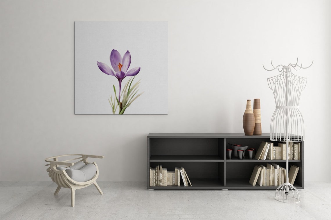 Vivid Purple Crocus Bloom Bold Bright Watercolor Spring Art Poster - Image 7