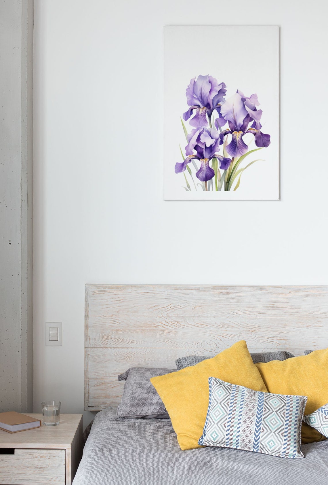 Purple Bearded Iris Cluster Rich Watercolor Floral Botanical Poster - Image 7