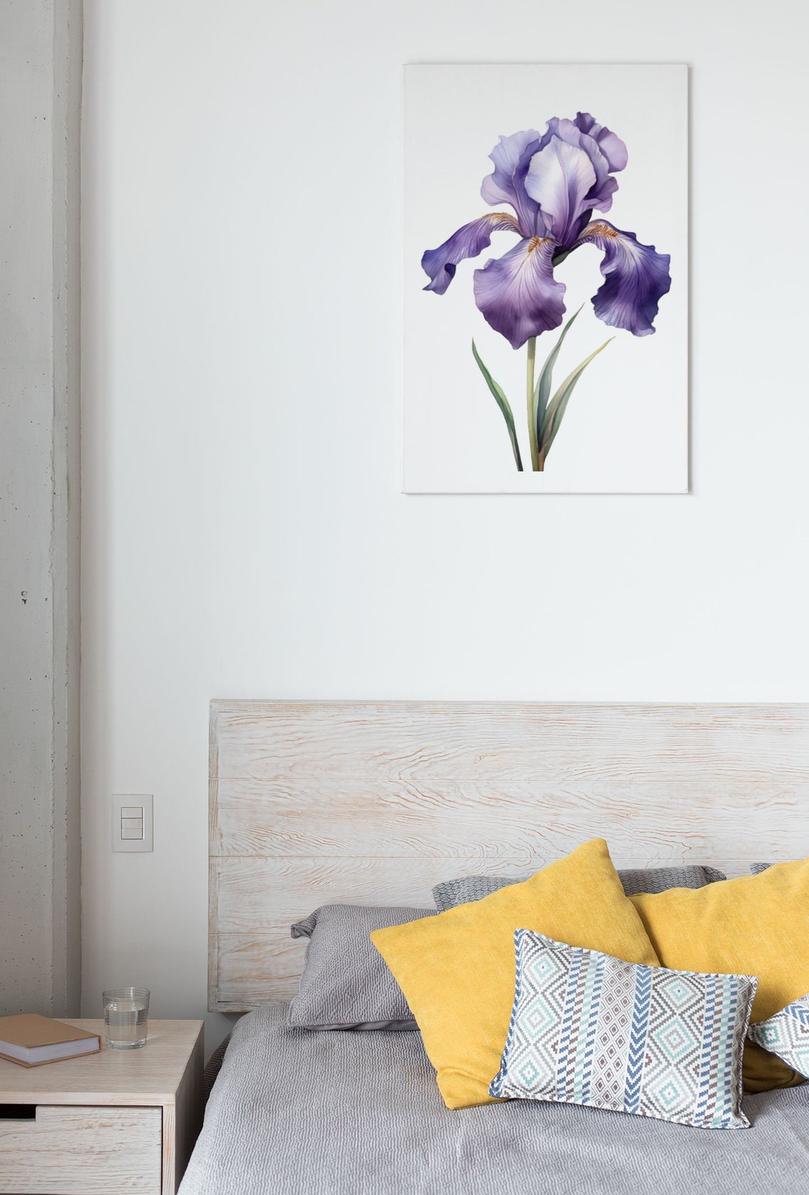 Violet Blue Iris Single Bloom Watercolour Botanical Flower Poster - Image 8