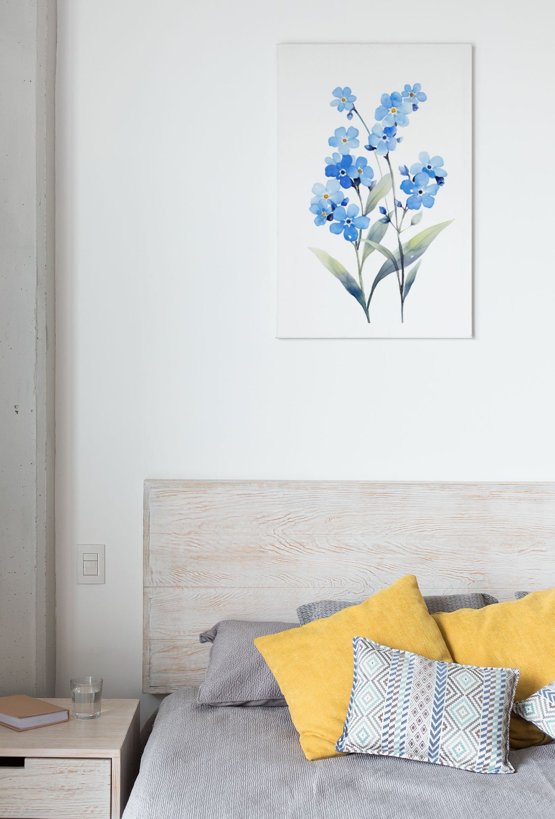 Blue Forget-Me-Not Wildflowers Charming Watercolor Art Poster - Image 5