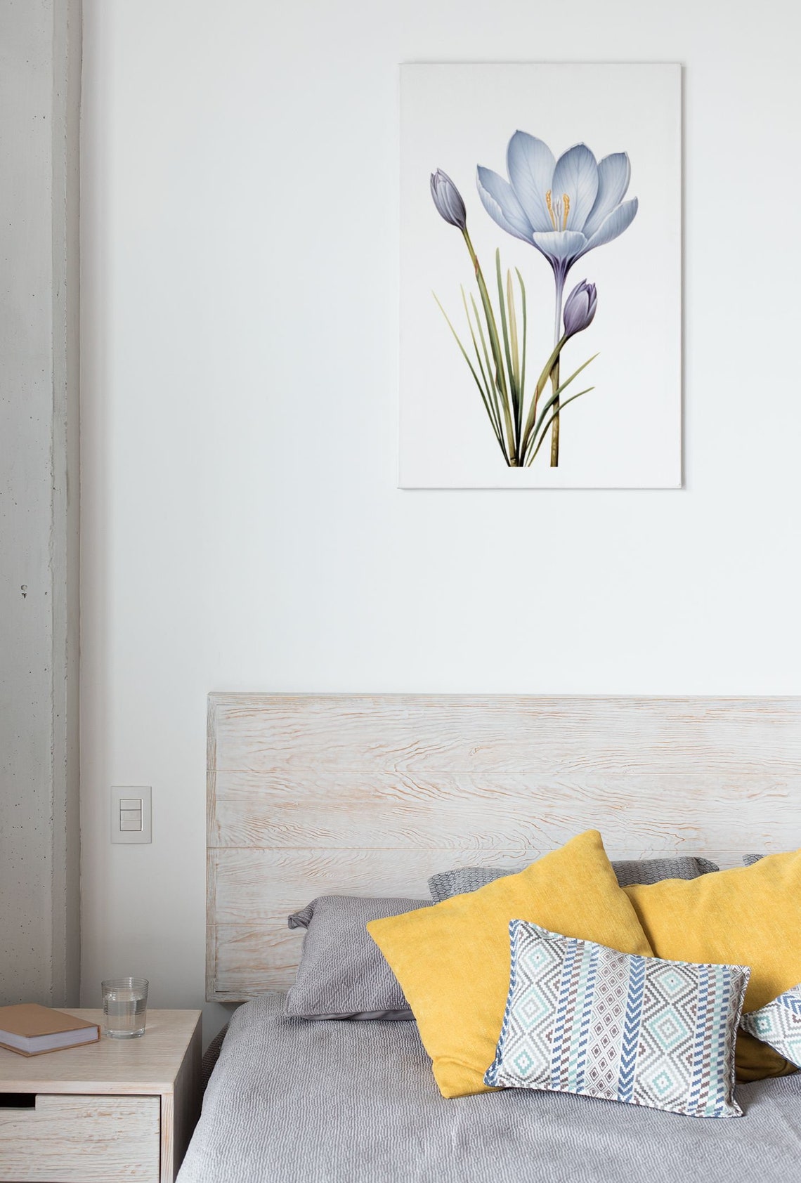 Blue Crocus With Buds Hopeful Fresh Watercolor Spring Art Poster - Image 5