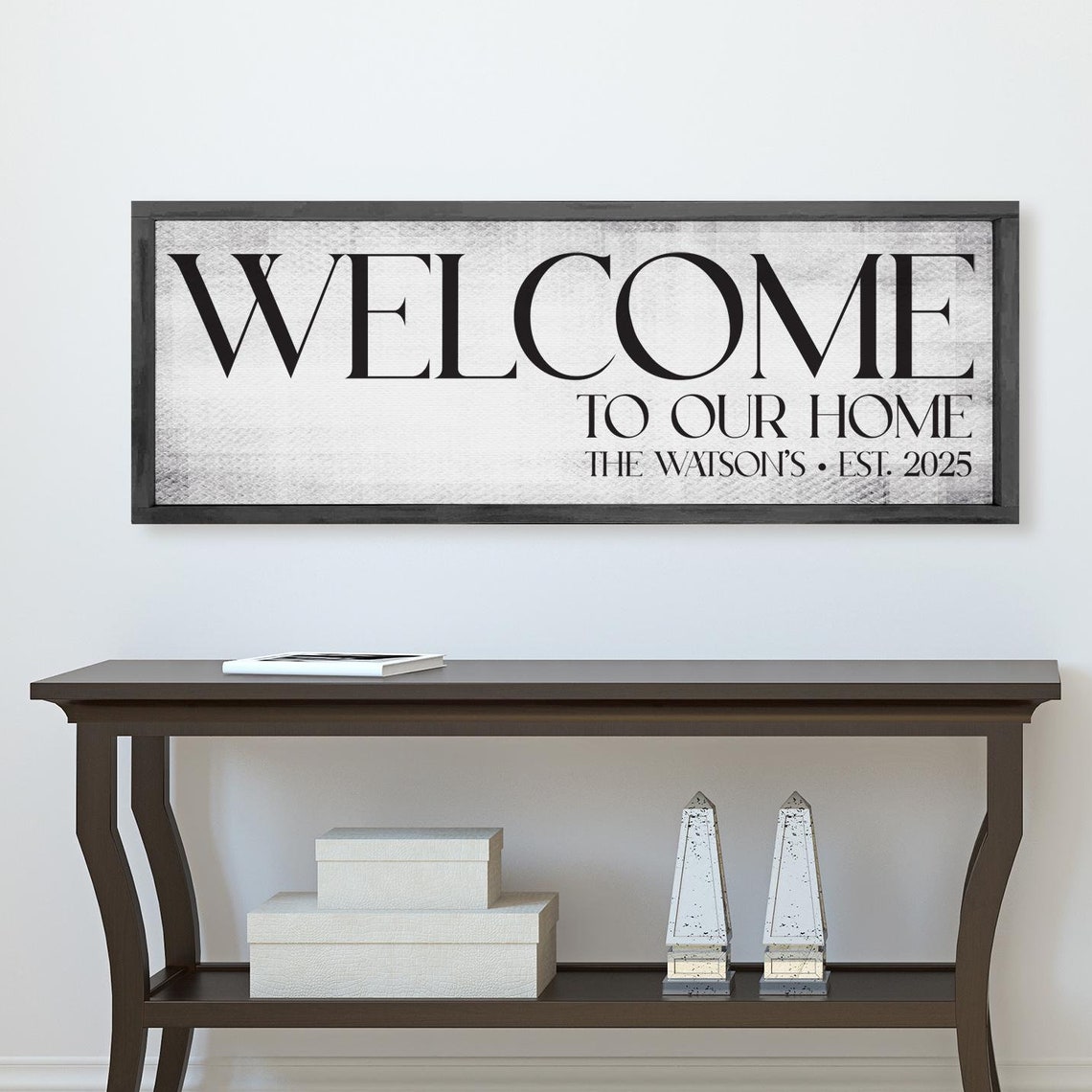 Welcome to Our Home Personalized Family Name Est Sign Poster