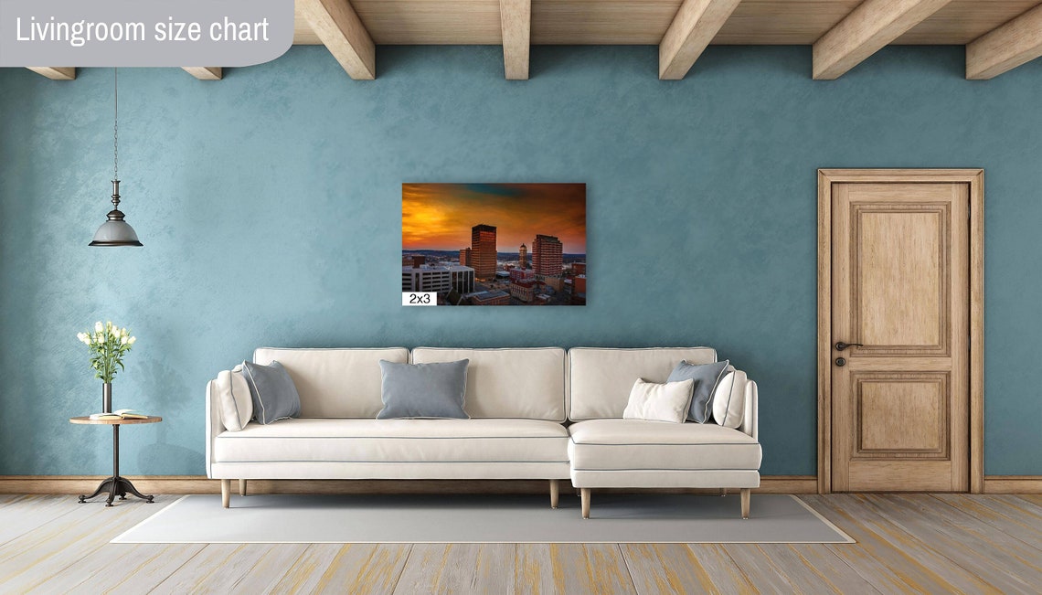 Bartlesville Oklahoma Skyline at Sunset Painterly Downtown Poster - Image 4