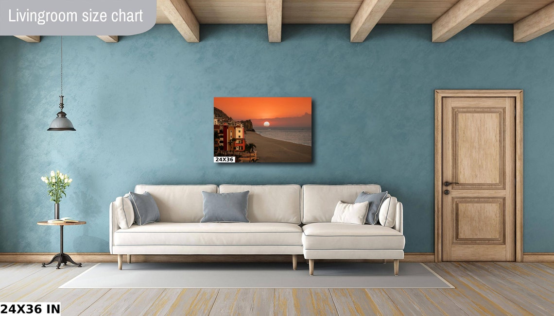 Playa Grande Resort Cabo Sunset Beach Orange Sun Ocean Poster - Image 5