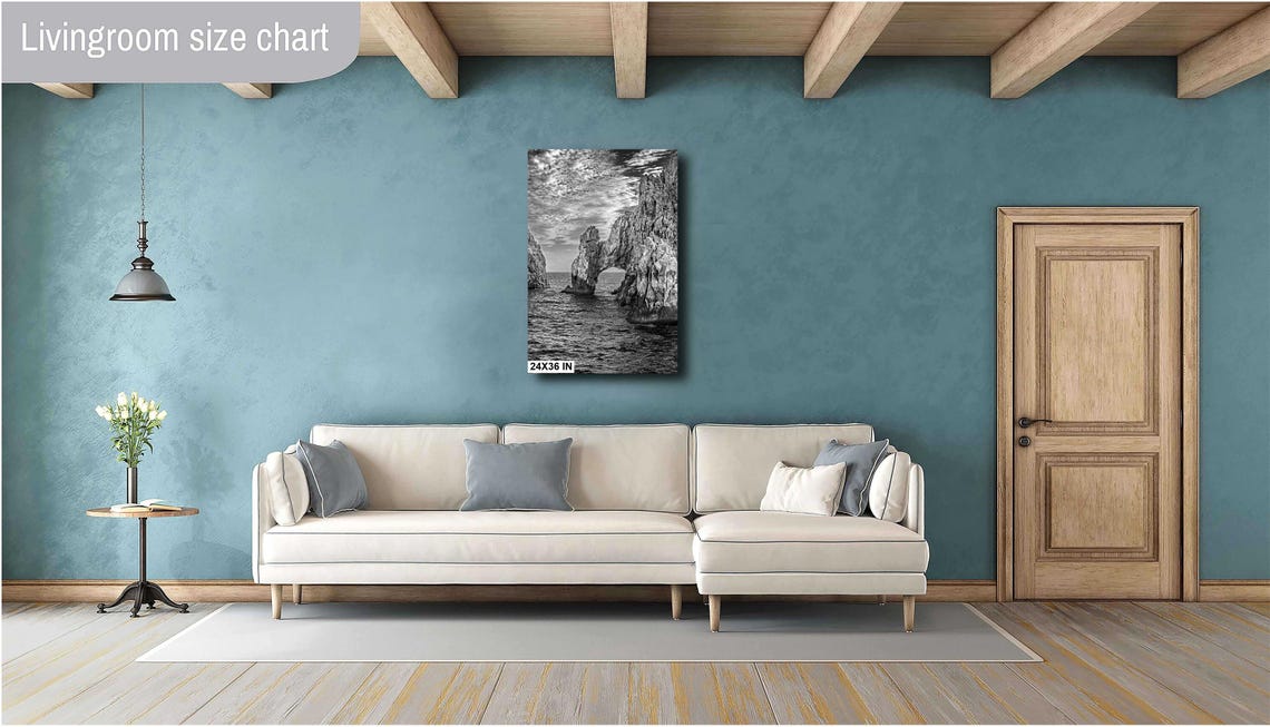 Cabo San Lucas El Arco Black White Dramatic Rock Arch Sea Print - Image 4