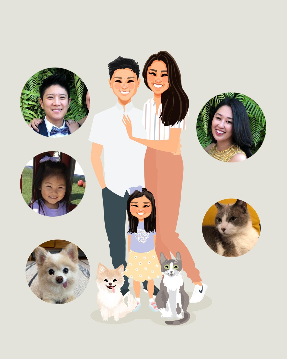 Family Of 3 Custom Portrait Personalized Family Portrait Anniversary Gift Mothers Day Gift Family Drawing Custom Portrait Drawing - Image 5