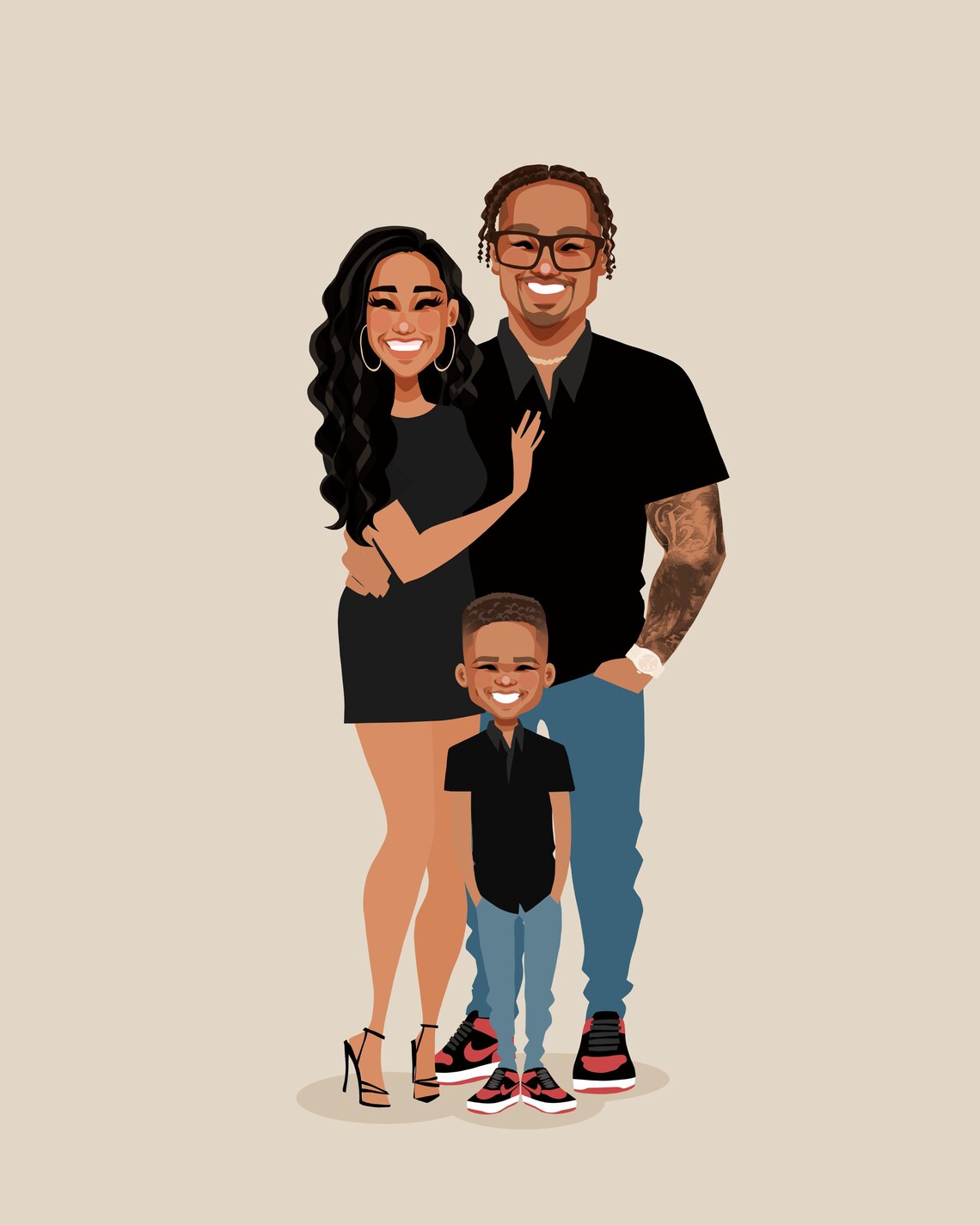 Family Of 3 Custom Portrait Personalized Family Portrait Anniversary Gift Mothers Day Gift Family Drawing Custom Portrait Drawing - Image 6