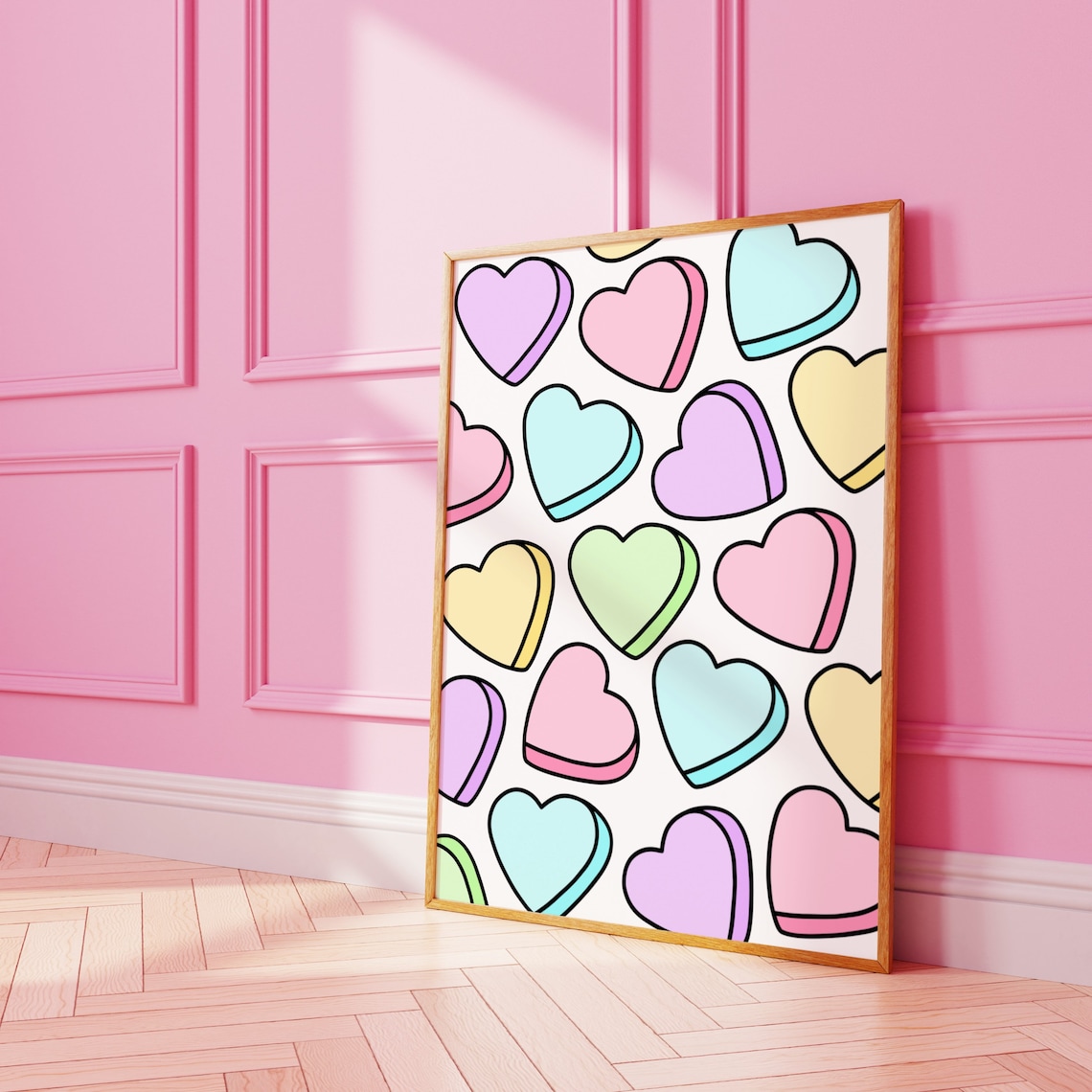 Love Heart Sweets Cute Pattern Art Print