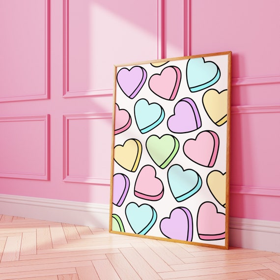 Love Heart Sweets Cute Pattern Art Print