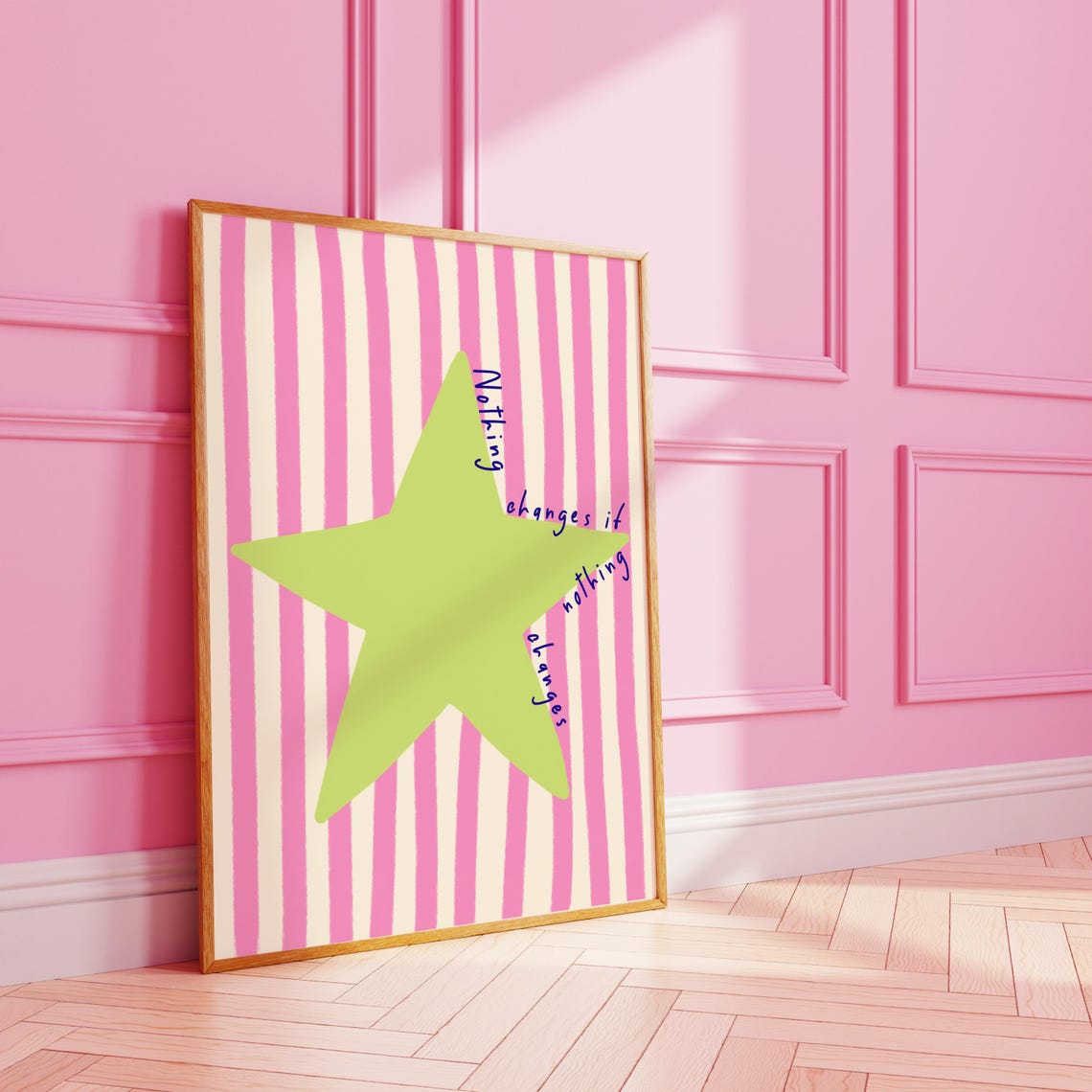 Nothing Changes If Nothing Changes Motivational Quote Star Poster