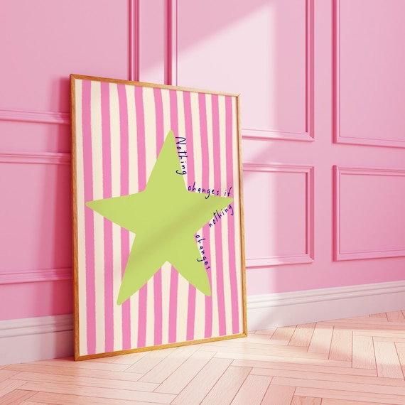 Nothing Changes If Nothing Changes Motivational Quote Star Poster