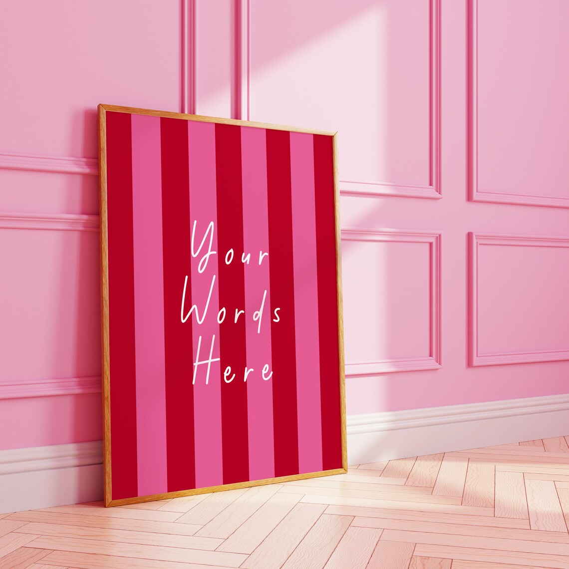 Handwriting Style Striped Custom Poster, Typography Print