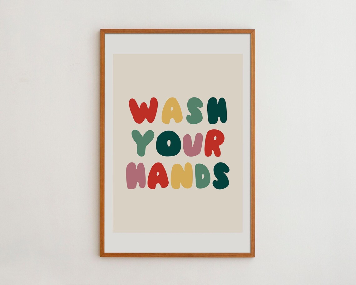 Nursery Hygiene Funny Kids Bathroom Wall Art Print