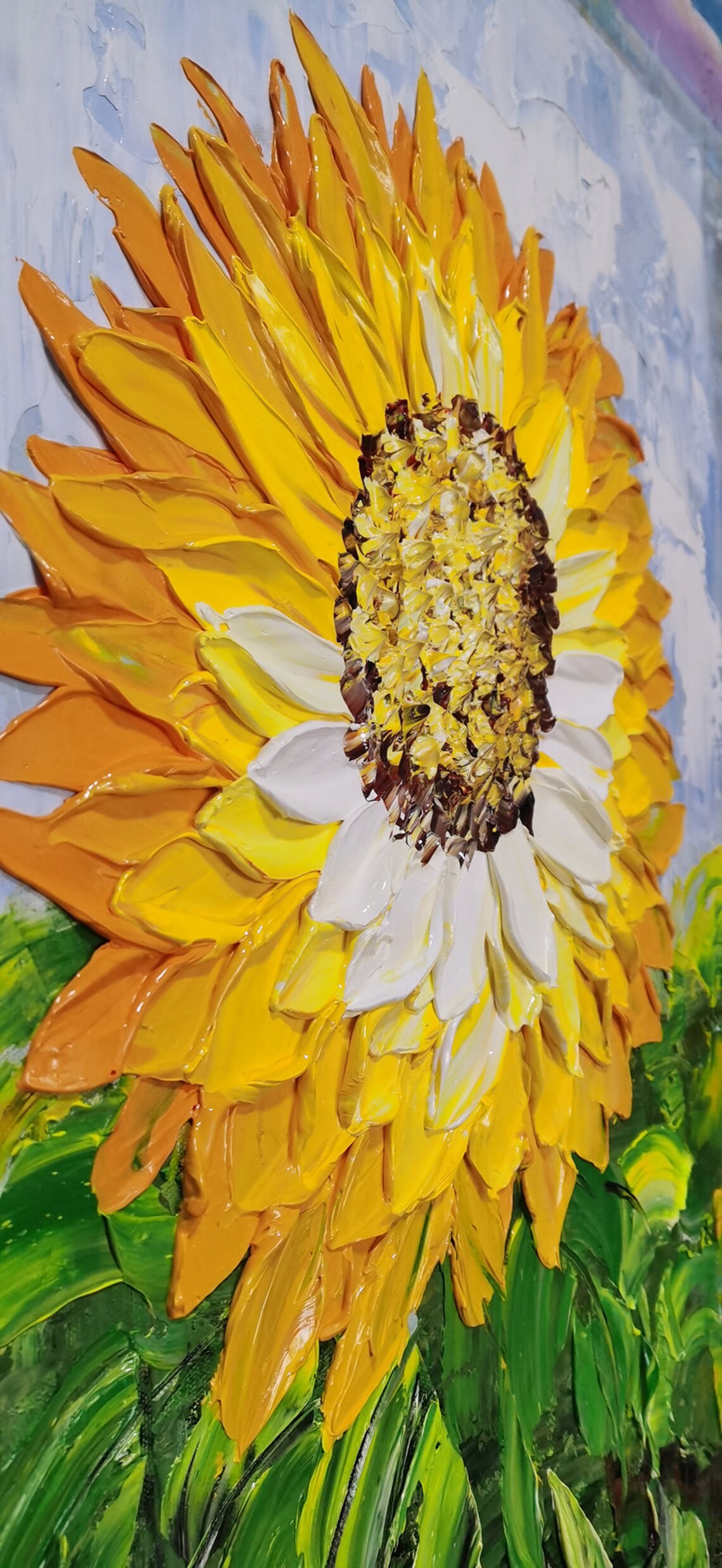 Abstract Sunflower Oil Painting Wall Art Print - Image 2