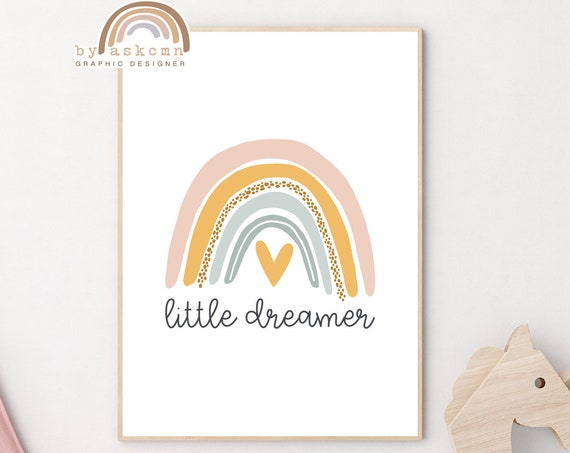 Rainbow Wall Decor Print Baby Room Poster Nursery Print Art Boho Wall Art Quote Poster Instant Neutral Rainbow Art