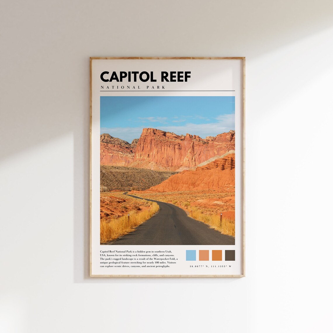 Capitol Reef Utah Travel Poster, Landscape Art Print