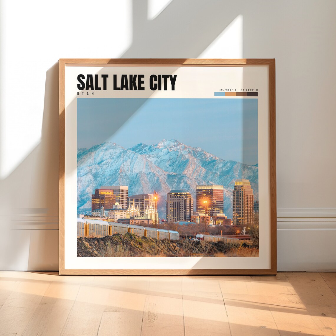 Salt Lake City Travel Poster, Utah City Art Print