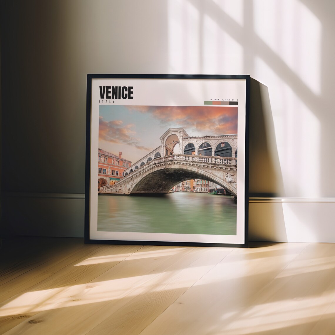 Venice Italy Rialto Bridge Grand Canal Sunset Glow Travel Poster - Image 3