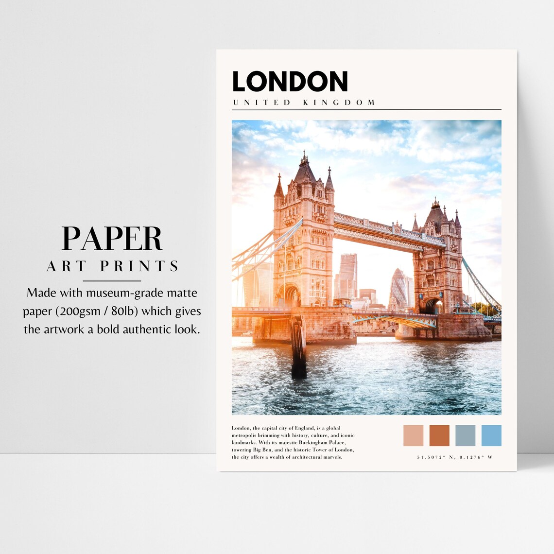 London Tower Bridge, UK Photo Travel Poster Print - Image 3