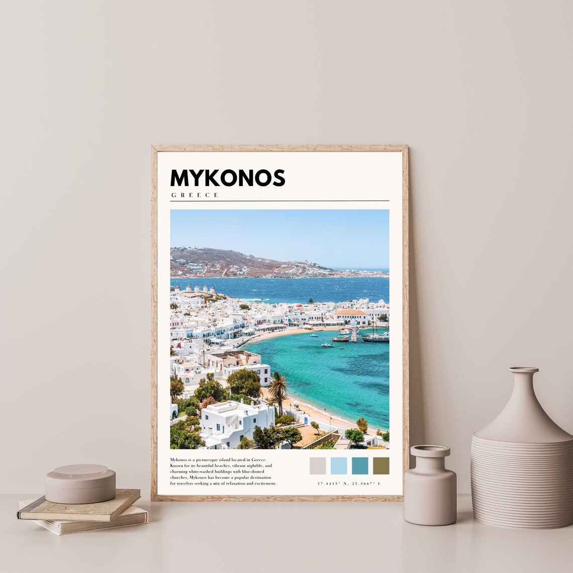 Mykonos Greece Photo Travel Poster, Greek Islands - Image 3