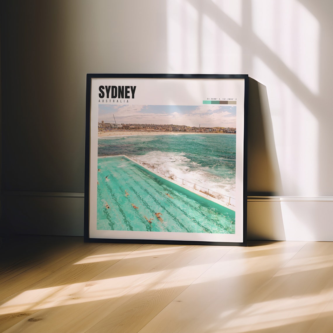 Sydney Australia Bondi Beach Ocean Pool Swimmers Waves Travel Poster - Image 3