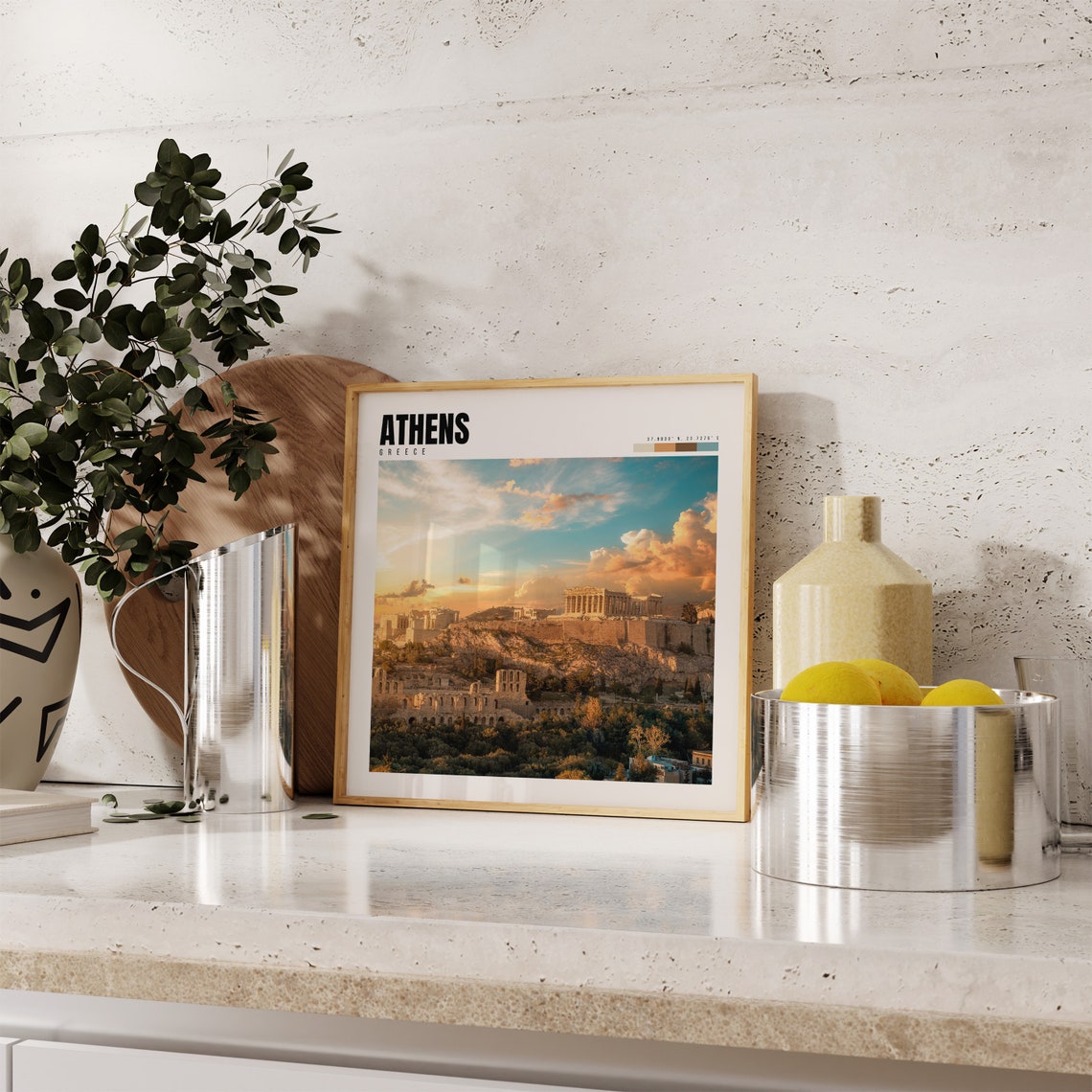 Athens Greece Acropolis Parthenon Sunset Ancient Ruins Travel Poster - Image 4