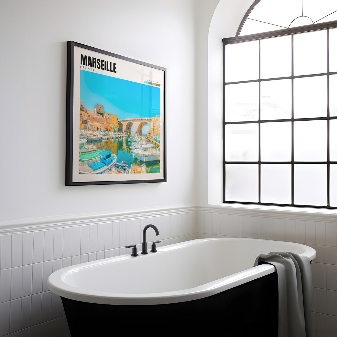 Marseille Poster with Vallon des Auffes Harbor and Stone Viaduct - Image 2