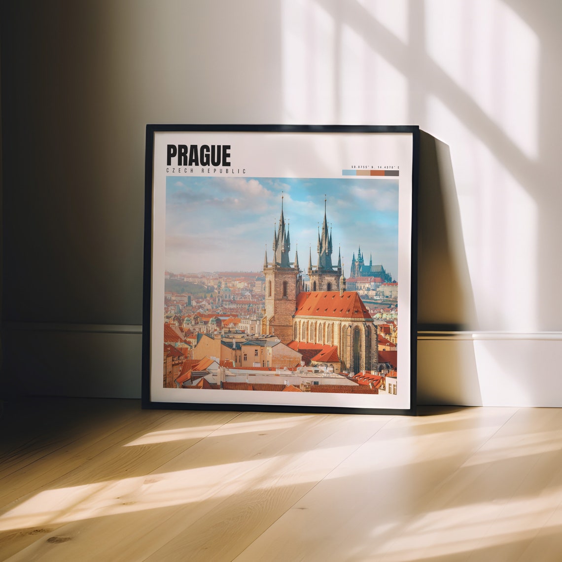 Prague Czech Republic Tyn Church Gothic Spires Old Town Travel Poster - Image 3