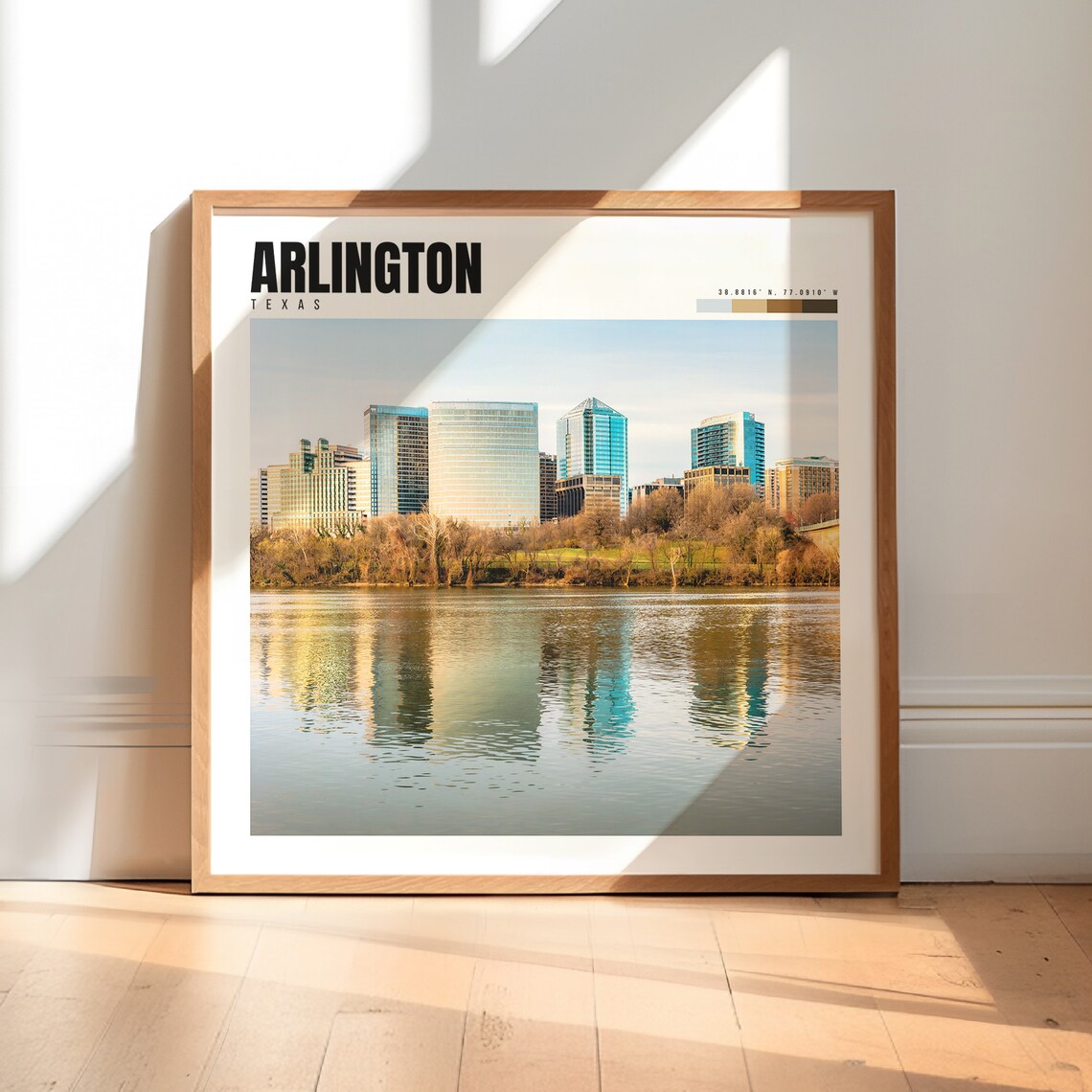 Arlington Virginia Skyline Across Potomac River Reflection Poster