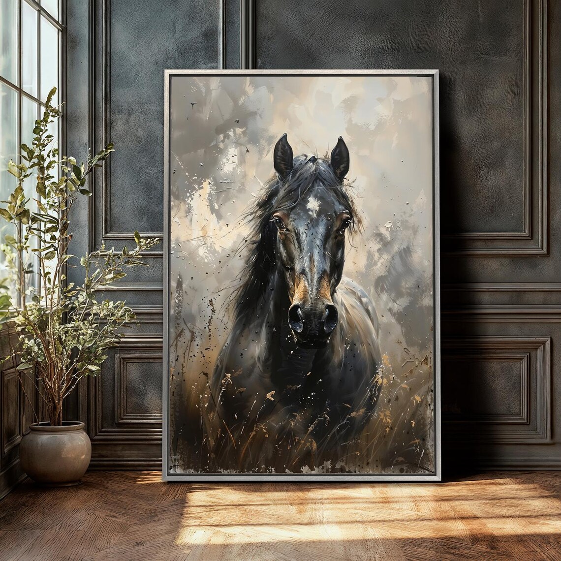 Wild Horse Abstract Animal Art Print, Rustic Freedom - Image 3