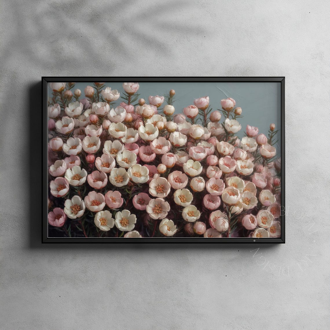 Blush Pink Waxflower Oil Painting Textured Floral Bloom Poster