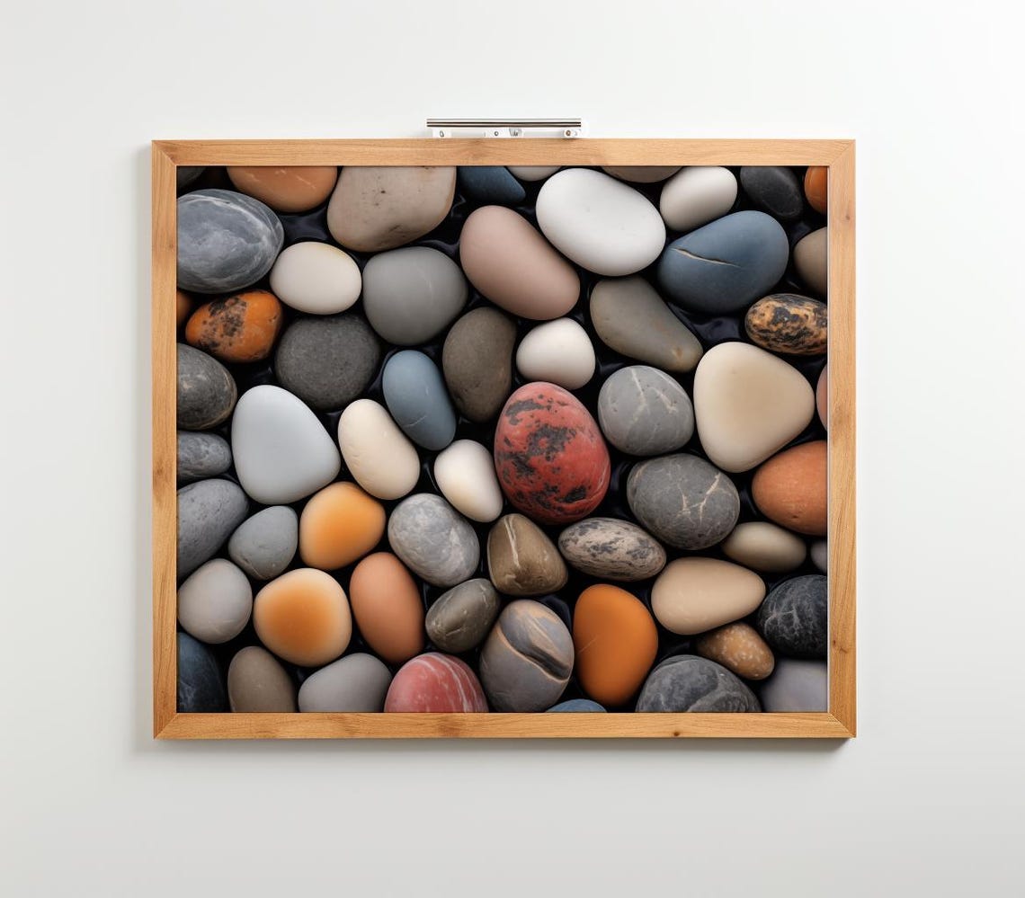 Colorful Pebbles Print Realistic Zen Stone Art
