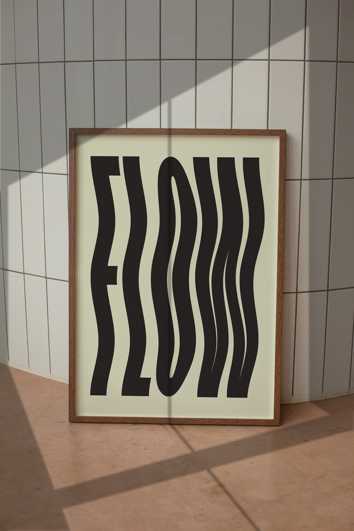 Flow Wavy Retro Typography, Monochrome Art Print - Image 5