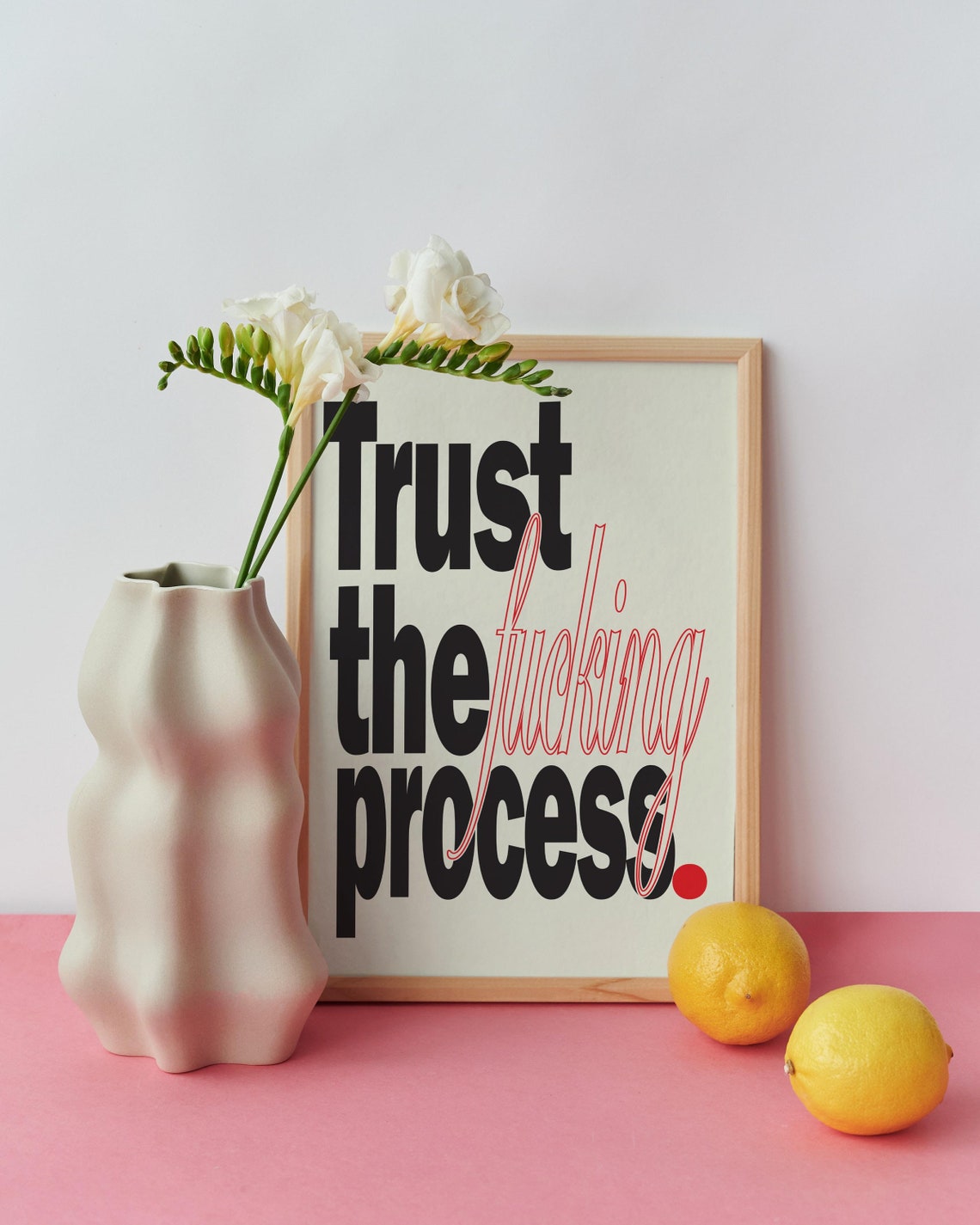 Trust the Fucking Process Black Typography Motivational Quote Poster - Image 2