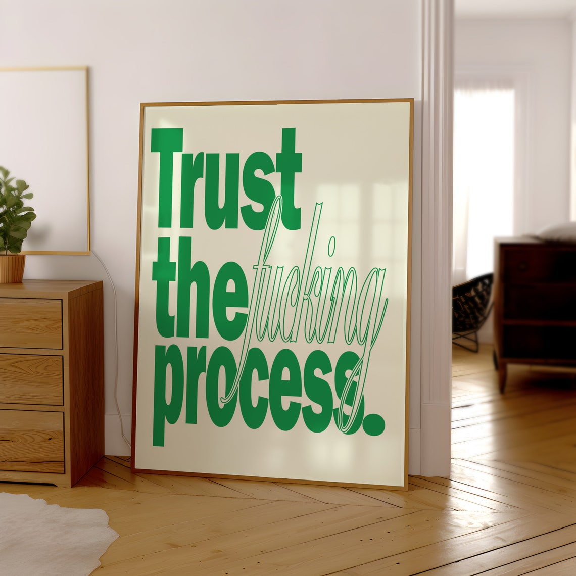 Trust the Fucking Process Green Bold Typography Motivational Poster - Image 3