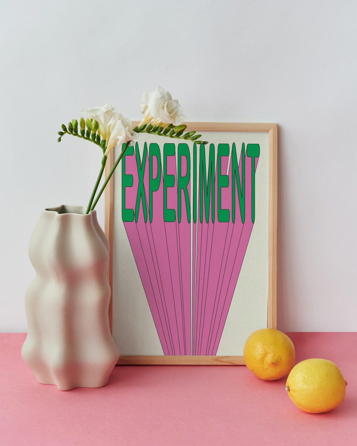 Experiment Green and Pink Retro Typography Creative Studio Poster - Image 2