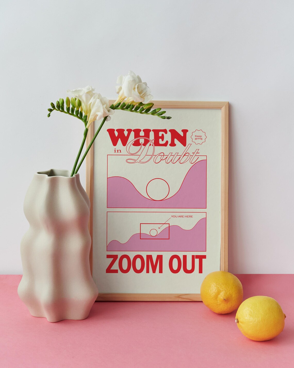 When In Doubt Zoom Out Retro Quote Art Print - Image 2