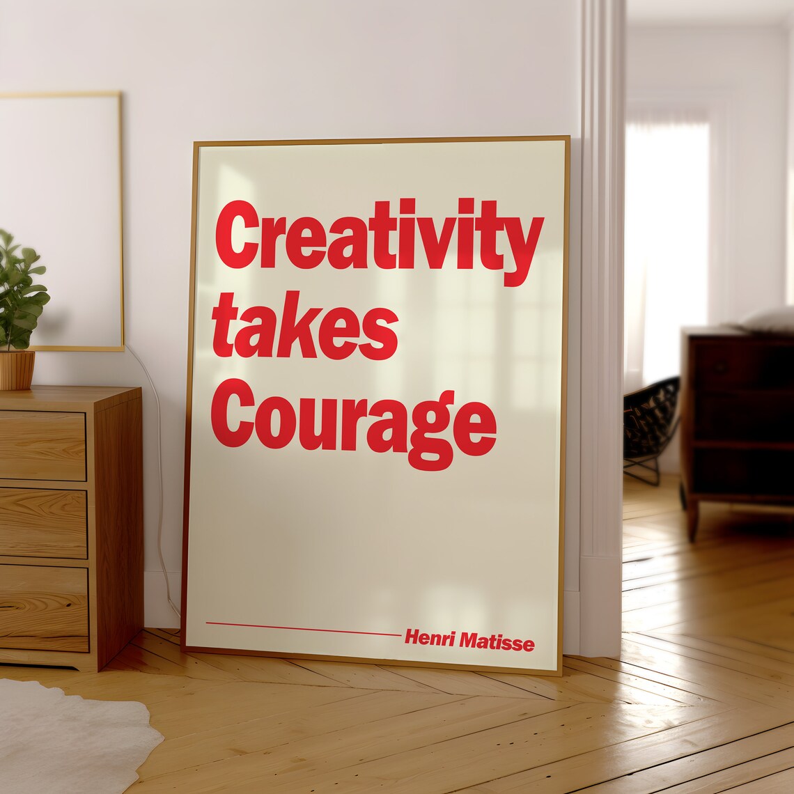 Creativity Takes Courage Retro Quote Art Print - Image 2