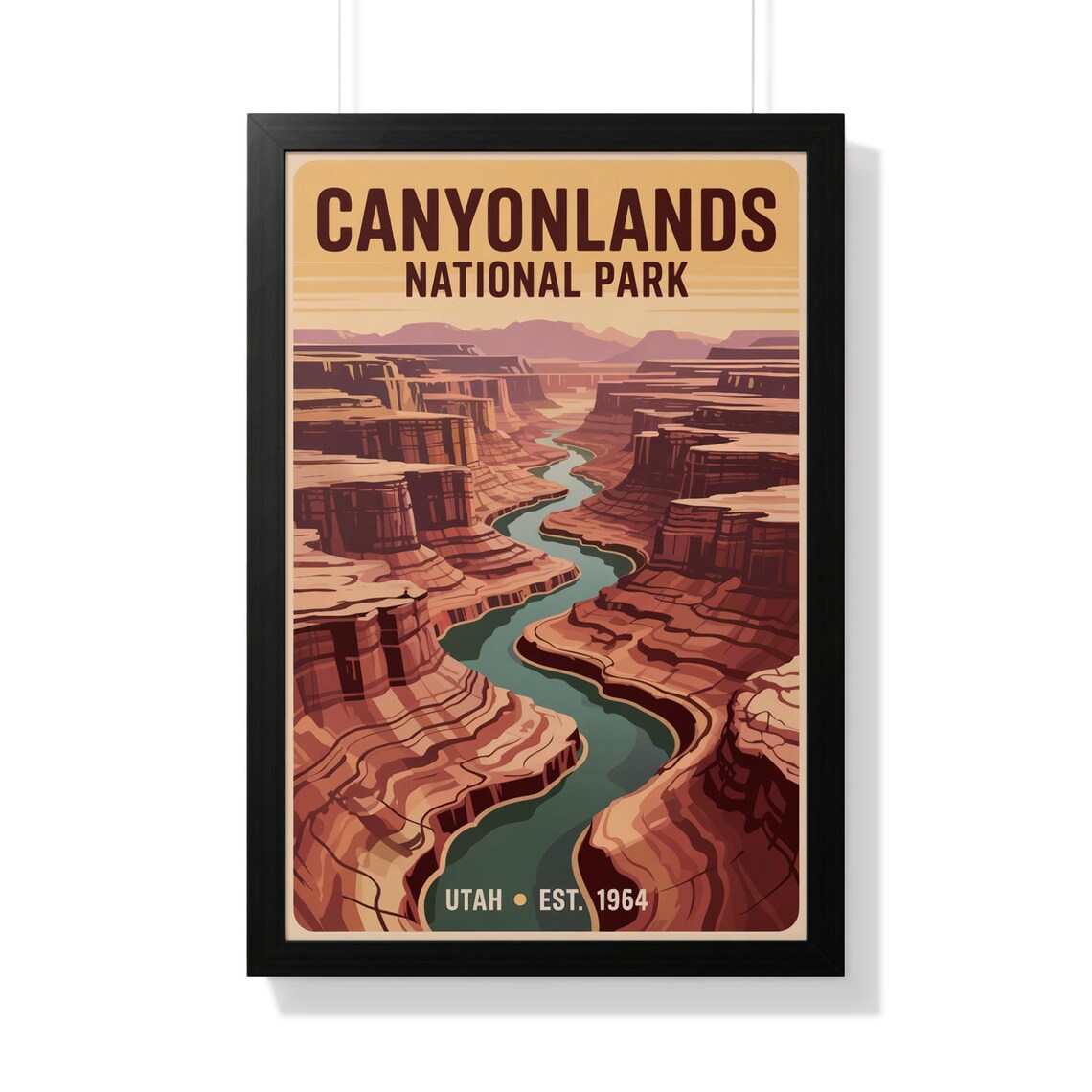 Canyonlands National Park Utah River Canyon Vintage Desert Travel Poster