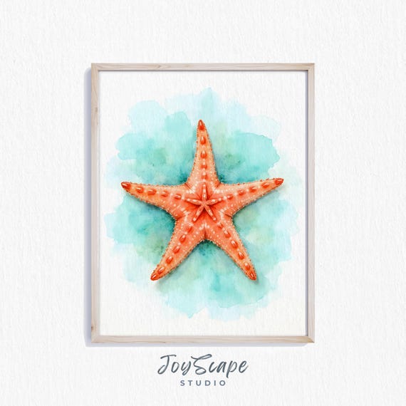 Starfish Wall Art Ocean Inspired Decor Beach Themed Watercolor Coastal Nursery Design Sea Life Print Nautical 245
