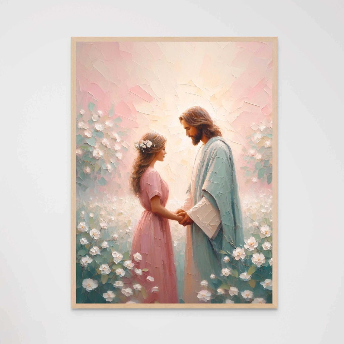 He Knows You Christian Art Jesus With Woman Jesus Wall Art Lds Wall Art Bible Painting Jesus With Girl Art Christian Print Jesus Art
