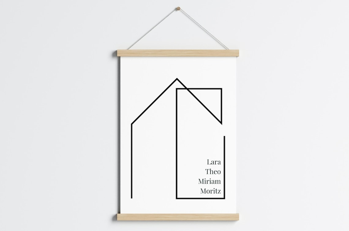 Personalized Family House Poster, Name Custom Print - Image 2