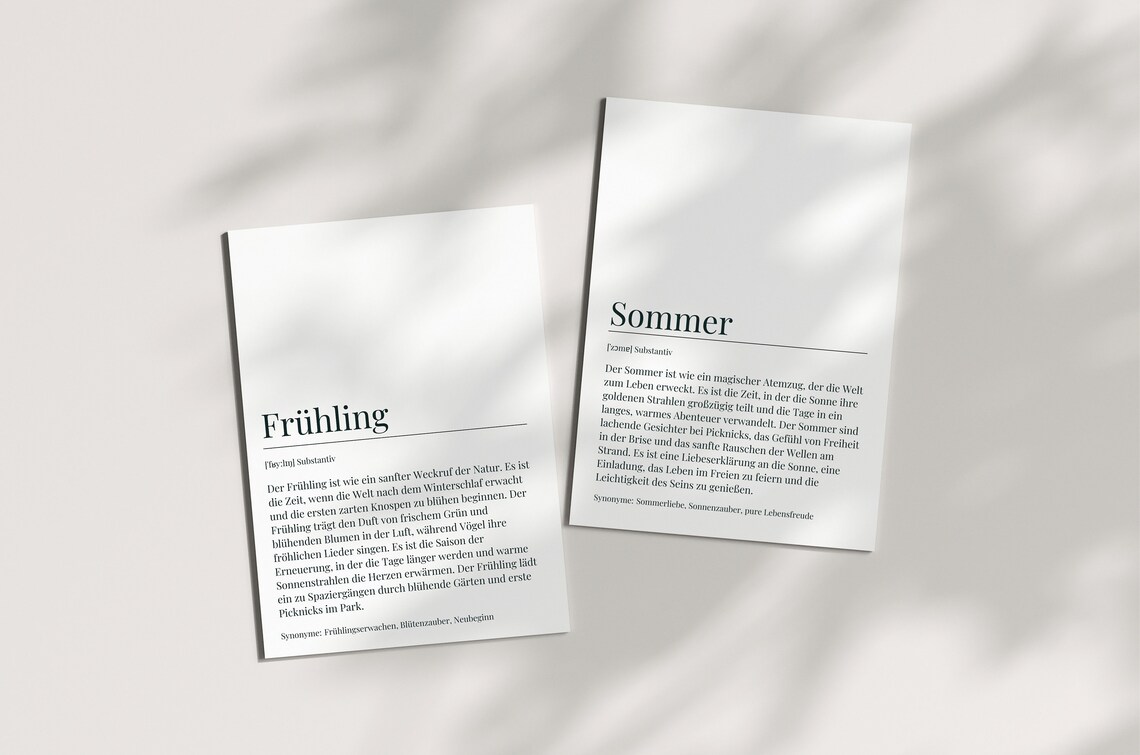 Postcards Seasons Definition, 4 Season Illustration Print - Image 4
