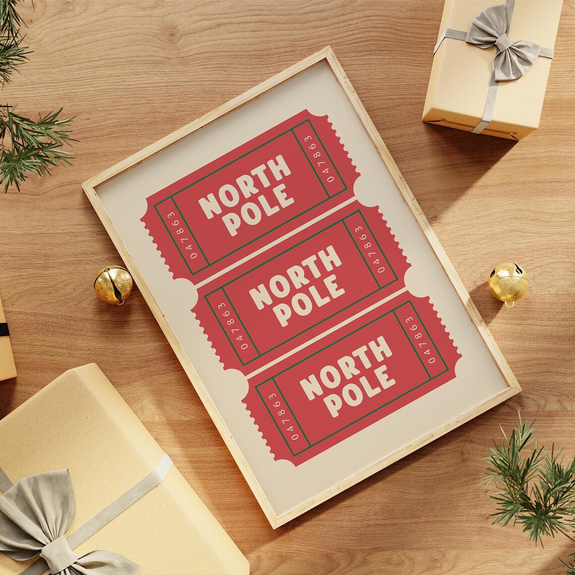 North Pole Ticket Holiday Decor Art Print - Image 2