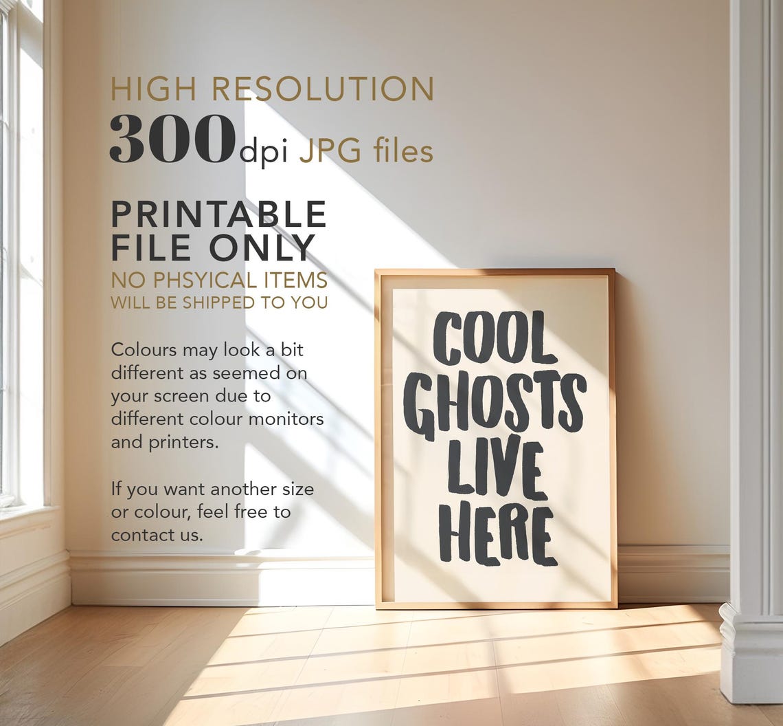 Halloween Print Funny Typography Art Halloween Wall Art Cool Ghosts Poster Halloween Decor Cute Halloween Art - Image 4