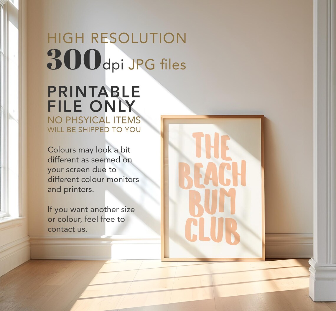 Beach Bum Club Coastal Typography Art Print - Image 3