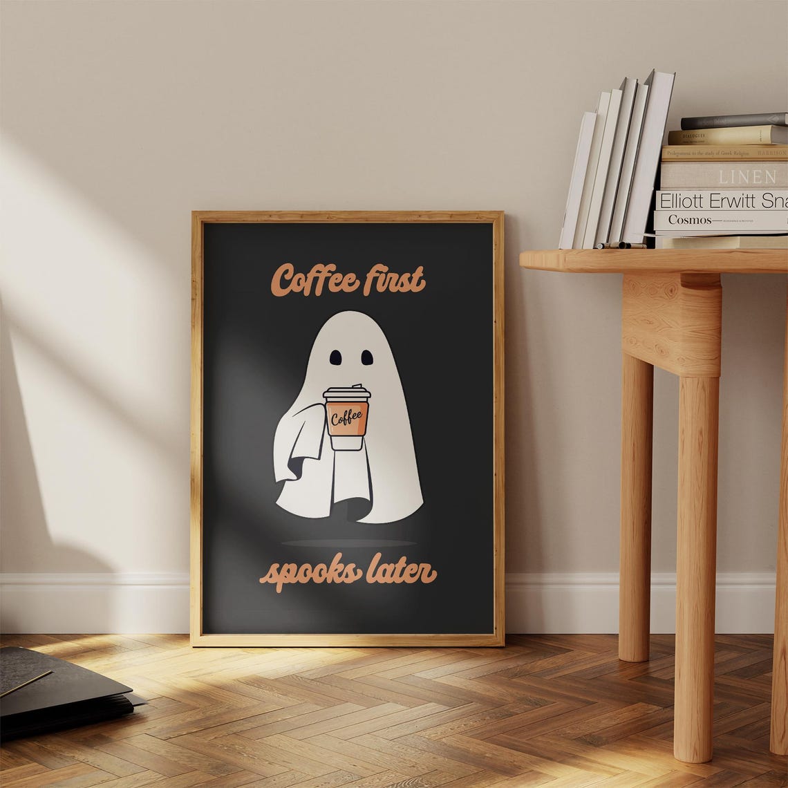 Cute Ghost Print Halloween Wall Art Halloween Decor Coffee Poster Funny Quote Print Kitchen Prints Coffee Bar Wall Decor Art - Image 4