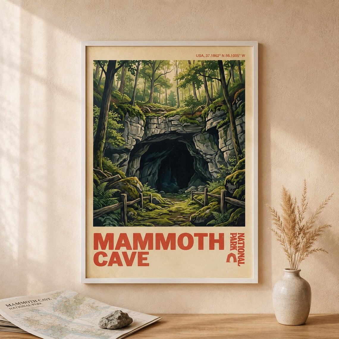 Mammoth Cave National Park Vintage Travel Poster