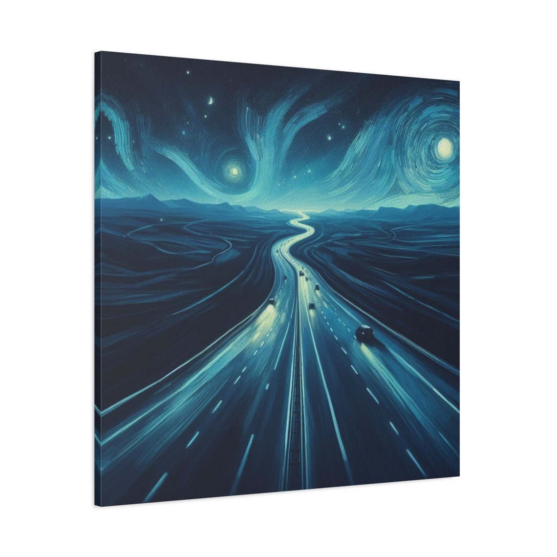 Starry Night Road Art Van Gogh Inspired Art Road Wall Art Starry Sky And Road Wall Art Home Decor Stretched 125 - Image 4