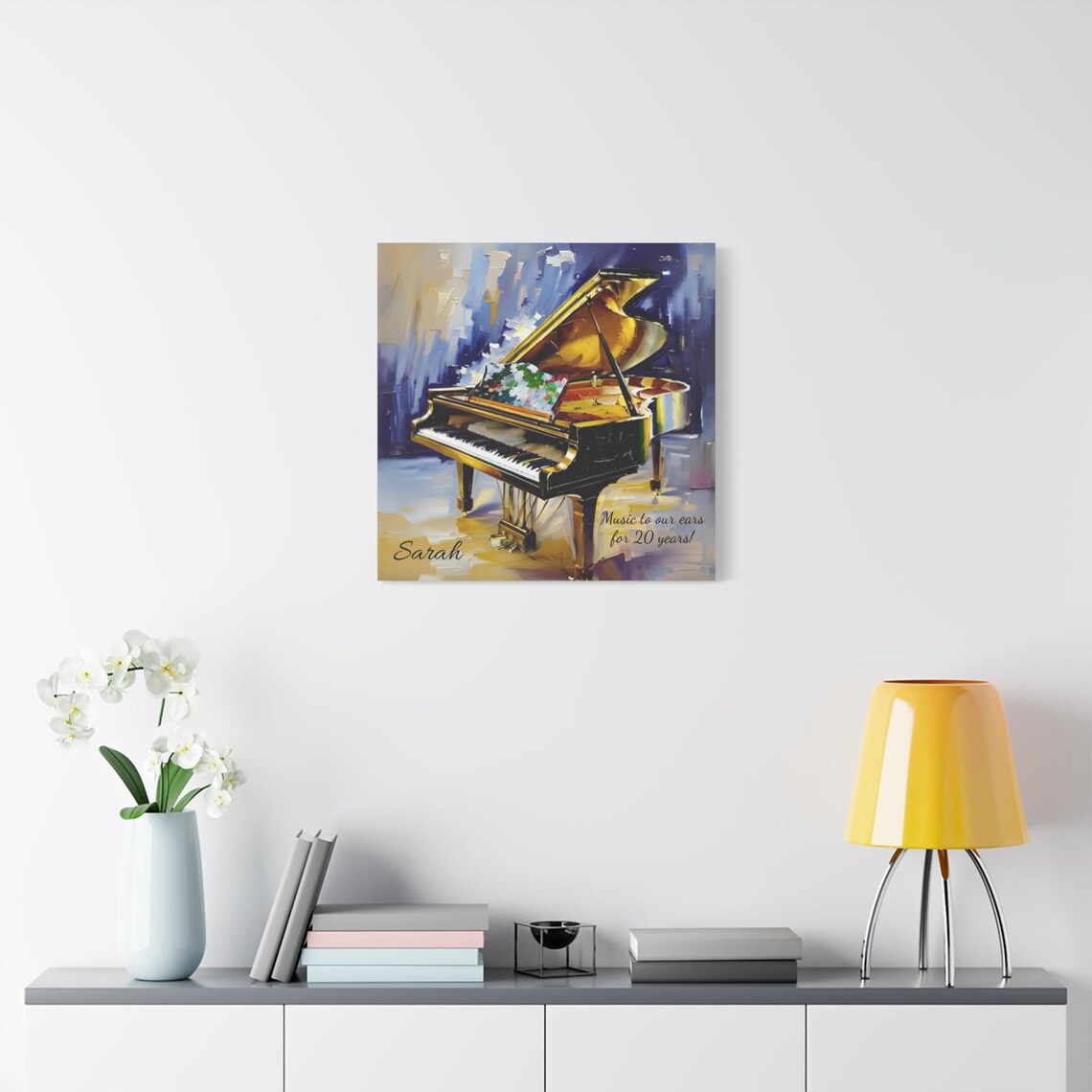 Personalized Grand Piano Painting Music Gift Custom Name Wall Art Poster - Image 2